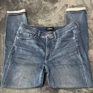 Express Women's Skinny Jeans in Medium Blue Denim